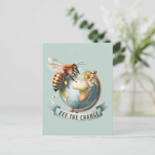 Bee the Change - Geïnspireerd door Natuur Briefkaart (Staand voorkant)
