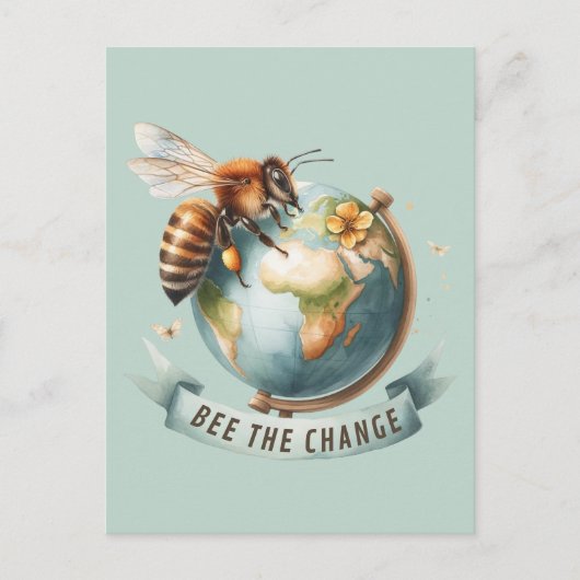 Bee the Change - Geïnspireerd door Natuur Briefkaart (Voorkant)