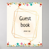 Bee Thema baby shower Gastenboek Poster (Voorkant)