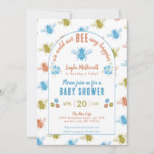 Bee Thema Stempel Patroon Baby shower Kaart (Voorkant)