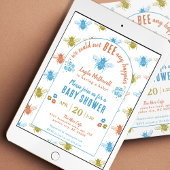 Bee Thema Stempel Patroon Baby shower Kaart