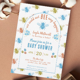 Bee Thema Stempel Patroon Baby shower Kaart