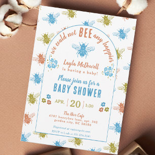Bee Thema Stempel Patroon Baby shower Kaart