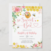 Bee Theme 1st Birthday Invitation Kaart (Voorkant)