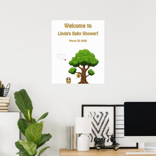 Bee Theme Baby shower Decoratie - Welkom Poster (Thuiskantoor)