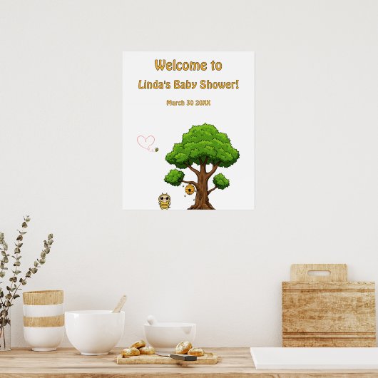 Bee Theme Baby shower Decoratie - Welkom Poster (Keuken)