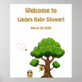 Bee Theme Baby shower Decoratie - Welkom Poster (Voorkant)