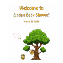Bee Theme Baby shower Decoratie - Welkom Poster