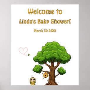 Bee Theme Baby shower Decoratie - Welkom Poster