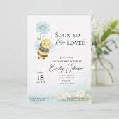 Bee Theme Baby Shower Invitation Kaart (Staand voorkant)
