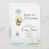 Bee Theme Baby Shower Invitation Kaart (Voorkant / Achterkant)