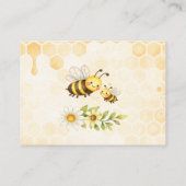 Bee Theme Diaper Raffle Baby Shower Visitekaartje (Achterkant)