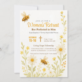 Bee Theme Gouden Bloemen Vrouwen Kerk Retreat Kaart
