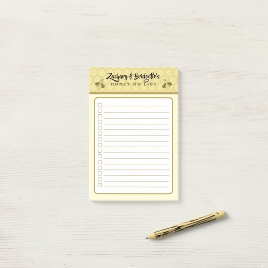 Bee Theme Honey Do List Sticky Notes (Op bureau)