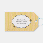 Bee Theme Honeycomb Gold & Gray Cadeaulabel (Voorkant (Horizontaal))