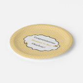 Bee Theme Honeycomb Gold & Gray Papieren Bordje (Gekanteld)