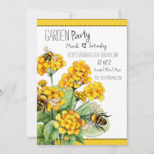 Bee Theme Tuin Feest met Gele Bloemen Kaart (Voorkant)