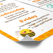 Bee themed Teacher Appreciation Week sjabloon Poster (Hoek)