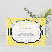 BEE THEMED - Uitnodiging tot Baby shower - Mam tot (Staand voorkant)