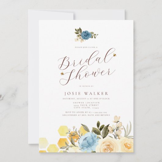 Bee Thleed Bridal Shower Invitation Kaart (Voorkant)