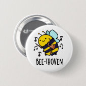 Bee-thoven Funny Music Bee Pun Ronde Button 5,7 Cm (Voorkant /achterkant)