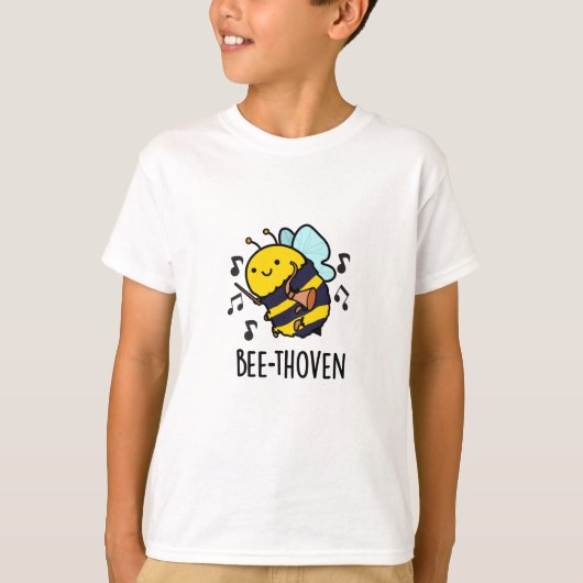 Bee-thoven Funny Music Bee Pun T-shirt (Voorkant)