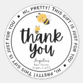 Bee-utiful momenten Baby Bee Dank u Ronde Sticker (Voorkant)