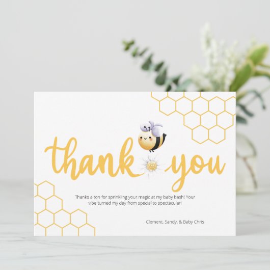 Bee-utiful Moments Baby Bee Bedankkaart (Staand voorkant)