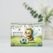 Bee-utiful verjaardag voetbalkaart - schattig briefkaart (Staand voorkant)