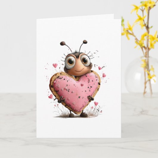 Bee Valentine's Day Card Kaart (Gele Bloem)