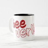 bee verliebt tweekleurige koffiemok (Voorkant links)