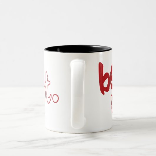 bee verliebt tweekleurige koffiemok (Handvat)