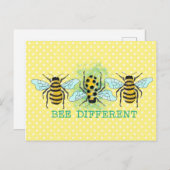 Bee Verschillende bijenborst Briefkaart (Voorkant / Achterkant)