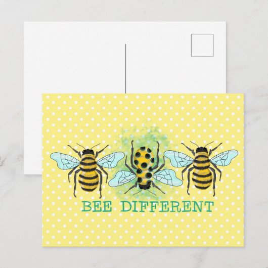 Bee Verschillende bijenborst Briefkaart (Voorkant / Achterkant)