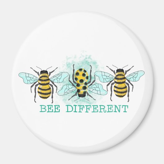Bee Verschillende bijenborst Magneet (Voorkant)