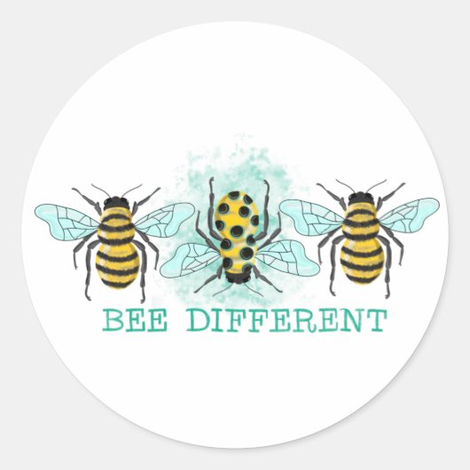 Bee Verschillende bijenborst Ronde Sticker (Voorkant)