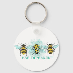 Bee Verschillende bijenborst Sleutelhanger