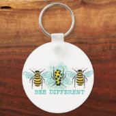 Bee Verschillende bijenborst Sleutelhanger (Voorkant)