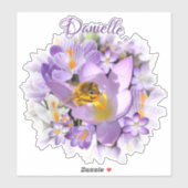 Bee verzamelt Nectar van Crocus Flowers Sticker (Vel)