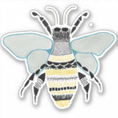 Bee Vinyl Cut Sticker Zen Doodle (Voorkant)