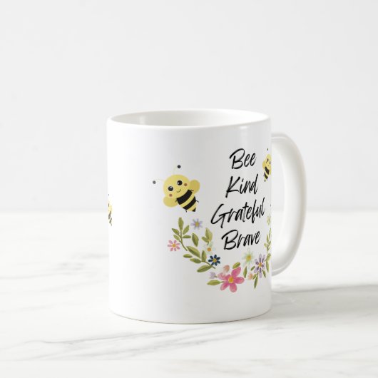 Bee vriendelijk dankbaar dapper koffiemok (Voorkant rechts)