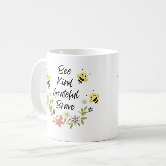 Bee vriendelijk dankbaar dapper koffiemok (Voorkant links)