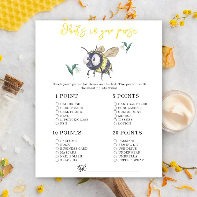 Bee - Wat in je tas baby shower (Creator heeft geüpload)