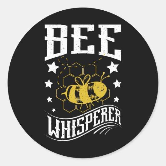 Bee Whisperer Ronde Sticker (Voorkant)