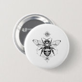 Bee Wild Animal Natuur Illustratie Art Tattoo Ronde Button 5,7 Cm (Voorkant /achterkant)