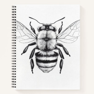 Bee Wilde Natuur Dierlijke Illustratie Kunst Teken Notitieboek