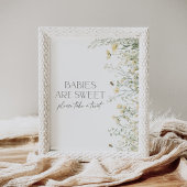 Bee Wildflower Baby shower Baby's zijn Sweet Sign Poster