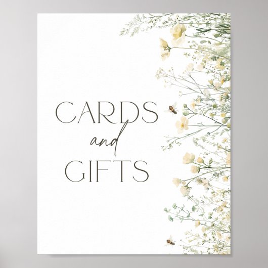 Bee Wildflower Baby shower Kaarten en geschenken t Poster (Voorkant)