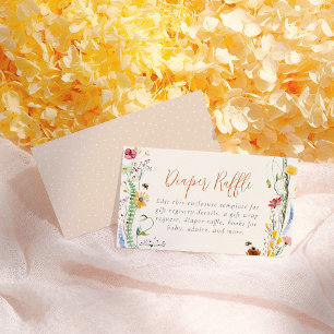 Bee Wildflower Boho Meisje Baby shower Informatiekaartje