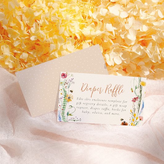 Bee Wildflower Boho Meisje Baby shower Informatiekaartje